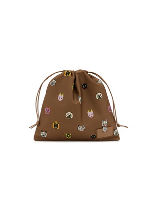 Main View - Click To Enlarge - LOEWE - Cats Small Drawstring Canvas Cotton Pouch
