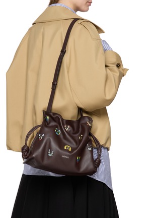 Front View - Click To Enlarge - LOEWE - Cats Medium Flamenco Leather Clutch