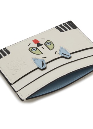 Detail View - Click To Enlarge - LOEWE - X Louis Wain Futurist Cat Leather Plain Cardholder