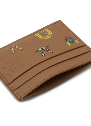 Detail View - Click To Enlarge - LOEWE - X Louis Wain Cats Leather Plain Cardholder