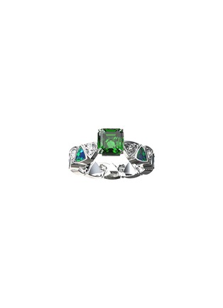 Main View - Click To Enlarge - MING SONG HAUTE JOAILLERIE - Abyssal Whispers Platinum Emerald Diamond Opal Ring — HK 13