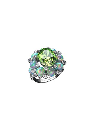 Main View - Click To Enlarge - MING SONG HAUTE JOAILLERIE - Abyssal Whispers Platinum Tourmaline Opal Diamond Ring — HK 13