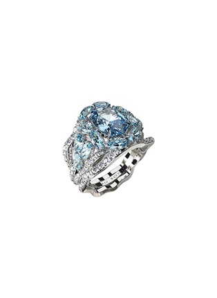 Main View - Click To Enlarge - MING SONG HAUTE JOAILLERIE - Abyssal Whispers Platinum Aquamarine Diamond Ring — HK 13