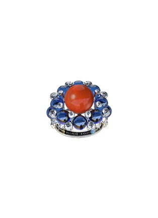 Main View - Click To Enlarge - MING SONG HAUTE JOAILLERIE - Abyssal Whispers Platinum Opal Chalcedony Diamond Ring — HK 13