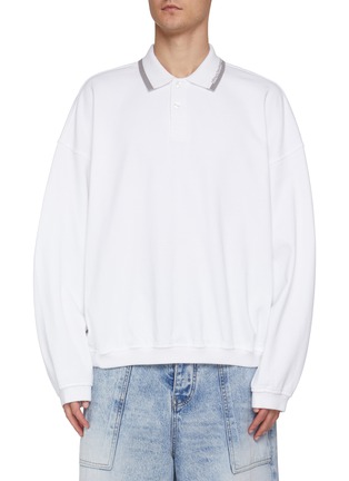 Main View - Click To Enlarge - ALEXANDERWANG - Oversized Cotton Jersey Polo Shirt