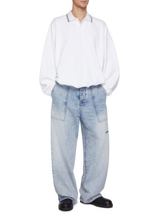 Figure View - Click To Enlarge - ALEXANDERWANG - Oversized Cotton Jersey Polo Shirt