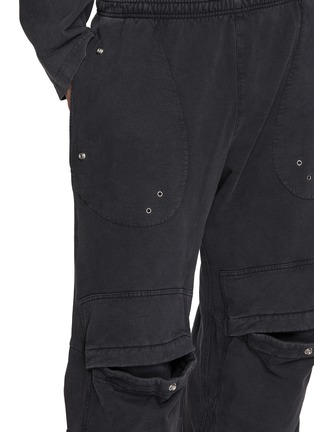 - ALEXANDERWANG - Eyelet Detail Wide Leg Cotton Cargo Sweatpants