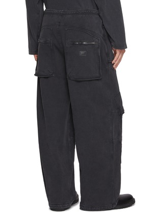 Back View - Click To Enlarge - ALEXANDERWANG - Eyelet Detail Wide Leg Cotton Cargo Sweatpants