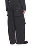 Back View - Click To Enlarge - ALEXANDERWANG - Eyelet Detail Wide Leg Cotton Cargo Sweatpants