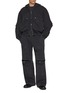 Figure View - Click To Enlarge - ALEXANDERWANG - Eyelet Detail Wide Leg Cotton Cargo Sweatpants