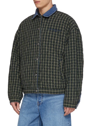 Detail View - Click To Enlarge - ALEXANDERWANG - Reversible Plaid Lined Cotton Denim Jacket