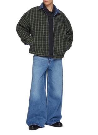 Figure View - Click To Enlarge - ALEXANDERWANG - Reversible Plaid Lined Cotton Denim Jacket