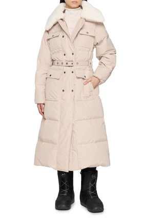 Figure View - Click To Enlarge - FUSALP - Vlavi Faux Fur Collar Belted Down Coat