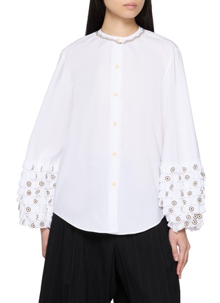 Main View - Click To Enlarge - JUPE BY JACKIE - Chester Hand Embroidered Cotton Shirt