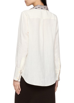 Back View - Click To Enlarge - JUPE BY JACKIE - Majestic Hand Embroidered Linen Shirt