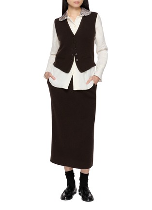 Figure View - Click To Enlarge - JUPE BY JACKIE - Majestic Hand Embroidered Linen Shirt