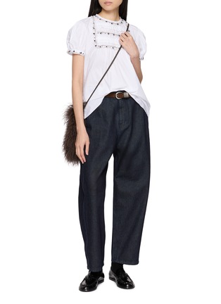 Figure View - Click To Enlarge - JUPE BY JACKIE - Sleeveless Floral Hand Embroidered Sleeveless Top