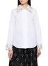 JUPE BY JACKIE Desir Hand Embroidered Ruffles Cotton Poplin Shirt
