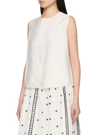 Detail View - Click To Enlarge - JUPE BY JACKIE - Harlow Balloon Sleeve Hand Embroidered Silk Linen Shirt