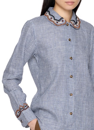  - JUPE BY JACKIE - Wattle Chequered Hand Embroidered Linen Shirt