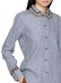  - JUPE BY JACKIE - Wattle Chequered Hand Embroidered Linen Shirt