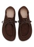 Detail View - Click To Enlarge - LOEWE - Faro Lace Up Suede Moccasins
