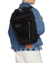 Figure View - Click To Enlarge - LOEWE - Flex Roll Top Canvas Suede Backpack