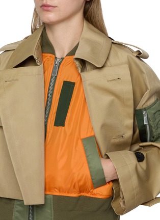  - SACAI - Hybrid Layered Cropped Trench Jacket