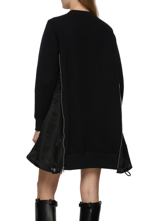 Back View - Click To Enlarge - SACAI - Contrast Side Insert Hybrid Mini Dress