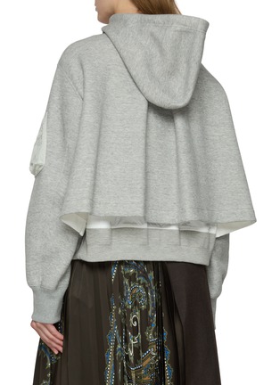 Back View - Click To Enlarge - SACAI - Sponge Sweat Layered Hem Hooded Jacket