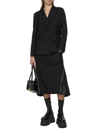 Figure View - Click To Enlarge - SACAI - Pleated Back Double Breasted Blazer