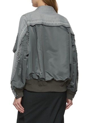Back View - Click To Enlarge - SACAI - Hybrid Light Wash Denim Jacket