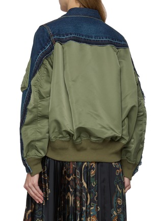 Back View - Click To Enlarge - SACAI - Hybrid Dark Wash Denim Jacket