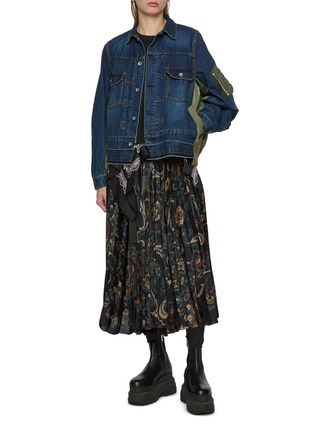 Figure View - Click To Enlarge - SACAI - Hybrid Dark Wash Denim Jacket