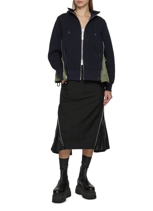 Figure View - Click To Enlarge - SACAI - Sponge Sweat Side Insert Hooded Jacket