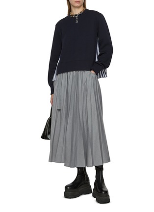 Figure View - Click To Enlarge - SACAI - Sponge Sweat Pleated Back Top
