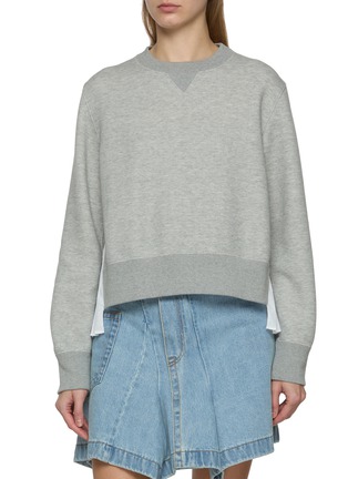 Main View - Click To Enlarge - SACAI - Sponge Sweat Pleated Back Top