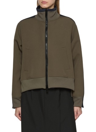 Main View - Click To Enlarge - SACAI - Sport Band Sleeve Pleated Back Jacket