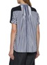 Back View - Click To Enlarge - SACAI - Hybrid Striped Smocked Back Cotton T-Shirt