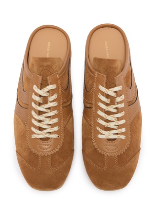Detail View - Click To Enlarge - DRIES VAN NOTEN - Lace Up Suede Leather Women's Mule Sneakers