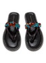 Detail View - Click To Enlarge - DRIES VAN NOTEN - Sequin Leather Flipflop Sandals