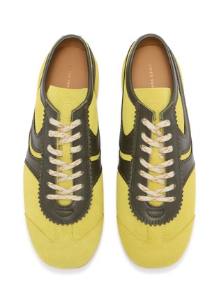 Detail View - Click To Enlarge - DRIES VAN NOTEN - Lace Up Suede Leather Women's Mule Sneakers