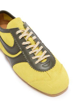 Detail View - Click To Enlarge - DRIES VAN NOTEN - Lace Up Suede Leather Women's Mule Sneakers