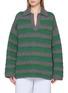 THE ELDER STATESMAN Dume Striped Cashmere Knit Rugby Sweater