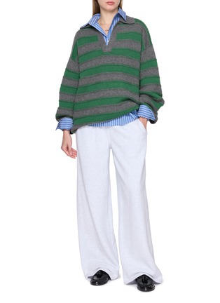 Figure View - Click To Enlarge - THE ELDER STATESMAN - Dume Striped Cashmere Knit Rugby Sweater