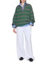 Figure View - Click To Enlarge - THE ELDER STATESMAN - Dume Striped Cashmere Knit Rugby Sweater
