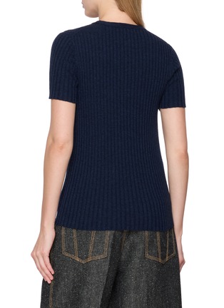 Back View - Click To Enlarge - THE ELDER STATESMAN - Ellie Ribbed Cashmere Knit Top