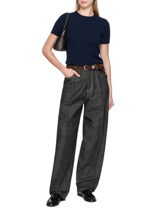 Figure View - Click To Enlarge - THE ELDER STATESMAN - Ellie Ribbed Cashmere Knit Top