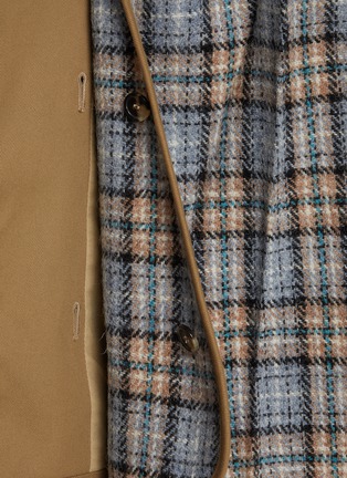  - LOEWE - Detachable Chequered Vest Layered Zip Up Wool Cotton Jacket