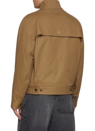 Back View - Click To Enlarge - LOEWE - Detachable Chequered Vest Layered Zip Up Wool Cotton Jacket